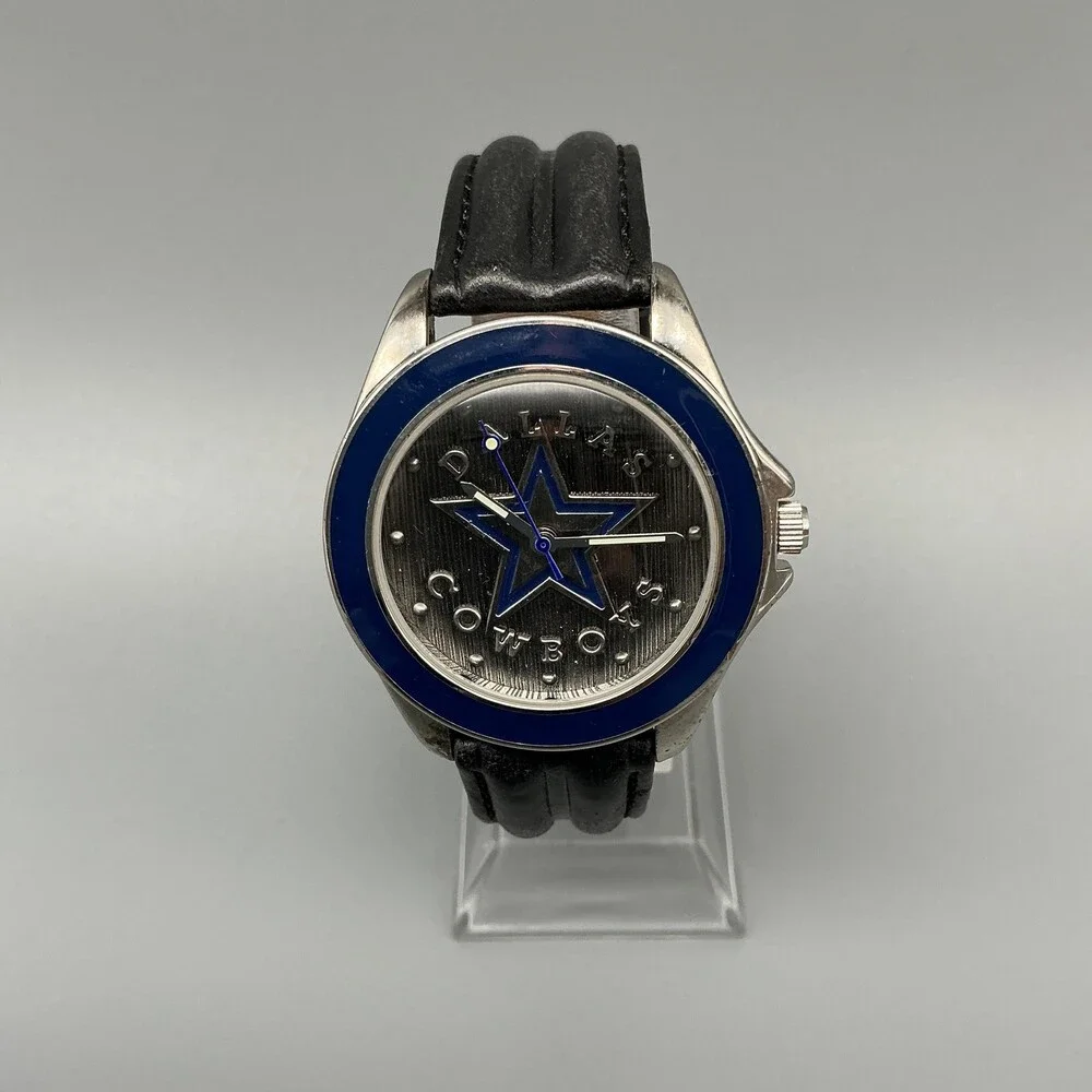 Vintage Fossil Dallas Cowboys Mens Watch 37mm Leather Limited NFL New Battery